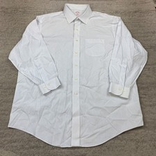 VTG Brooks Brothers Oxford Button Shirt 17.5 - 2/3 White Blue Hickory OCBD 90s