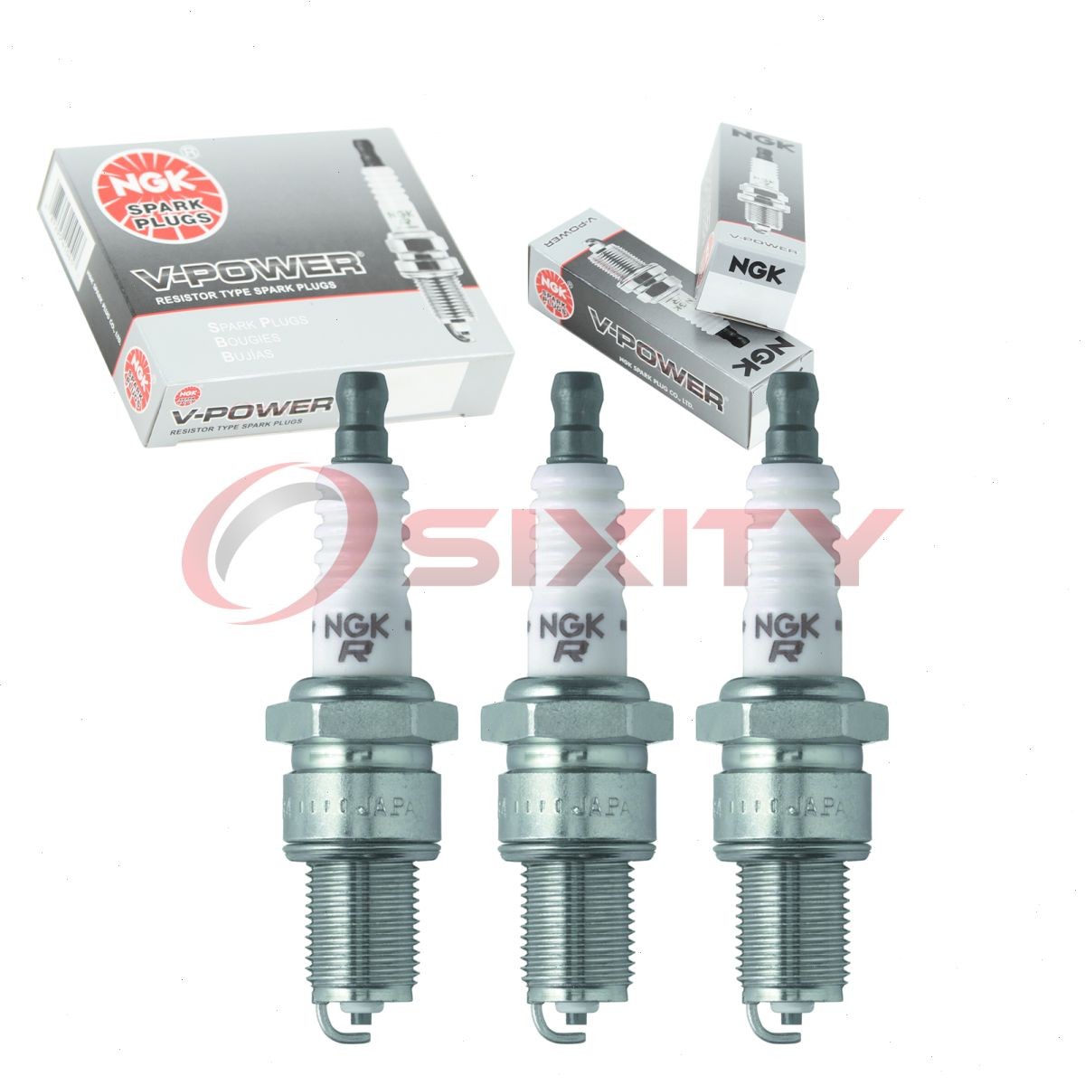 3 pcs NGK V-Power Spark Plugs for 1988-1992 Daihatsu Charade 1.0L L3 - pn