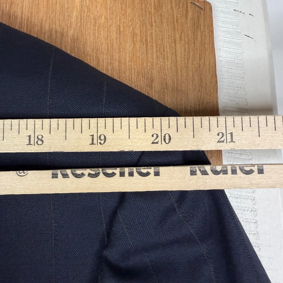 Traje De Colección Doble Pecho Para Hombre 44R Azul Marino Rayas 6x2 100% Lana Italia Lona Foto 4 de 4