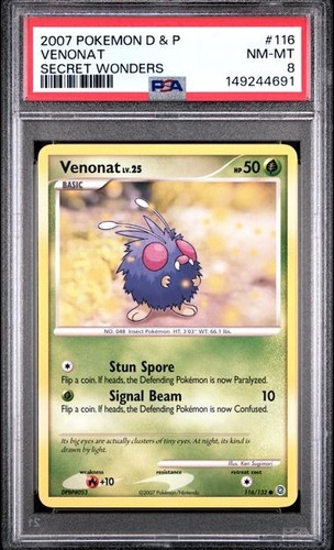 Venonat graded PSA 8 for sale on eBay