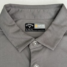 Callaway Opti Dri Golf Polo Mens XL Gray Performance Stretch Shirt Embroidered