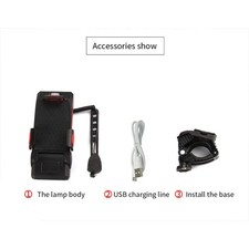 4 In 1 Bicycle Light USB Phone Holder Horn Headlight Portable Accessory