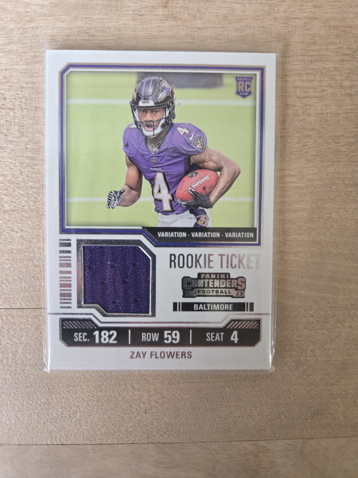 2023 Panini Contenders ZAY FLOWERS Rookie Ticket Patch Variation 🔥🔥 Ravens