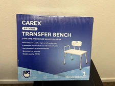 Carex Bathtub Transfer Bench - Shower Bench and Bath Bench with Height Adjust...