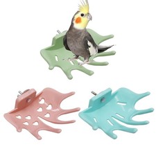 3 Pack Bird Cage Accessories Multicolor Plastic Perch Branches Standing Platform