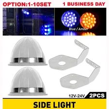 Watermelon Light Frame Bracket Angled Mount Billet Clamp + LED Amber/Blue Lamp