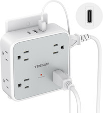 Multi Plug Outlet Extender, TESSAN Outlet Splitter with 8 Sockets and 3 USB 1 U