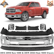 Front Bumper Chrome Kit For 2013-2018 Ram 1500 2019-2022 Ram 1500 Classic