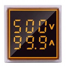 AC Current and Voltage Indicator with Two-Digit Display, 22mm Square Head LED...