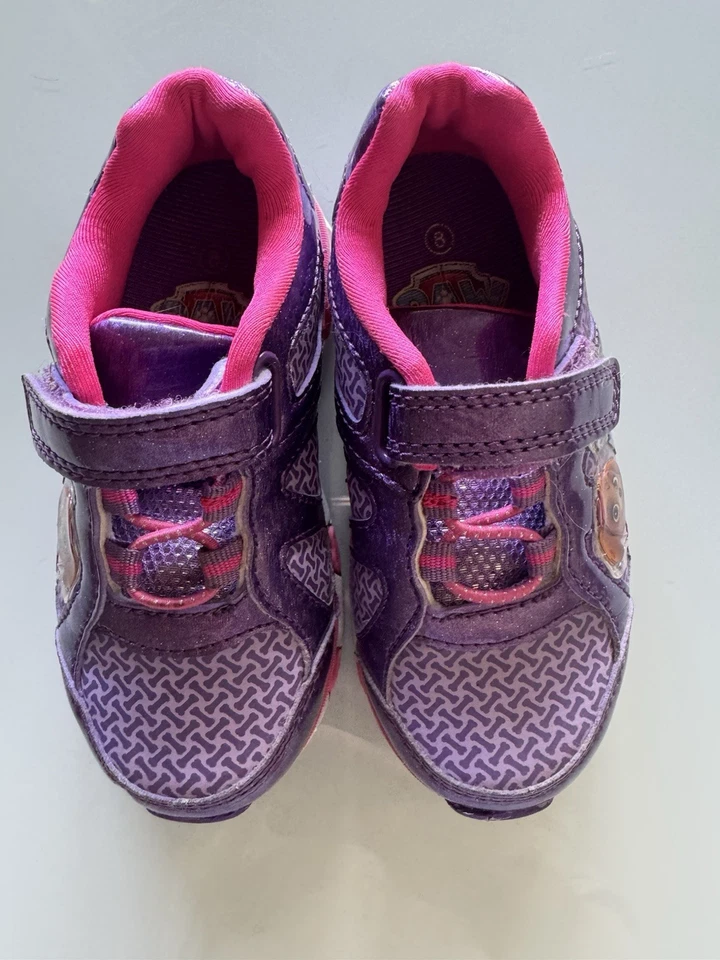 Nickelodeon Paw Patrol Toddler Girl's Shoes Sneakers Size 8 Purple Pink VTG Rare - Image 4 of 4