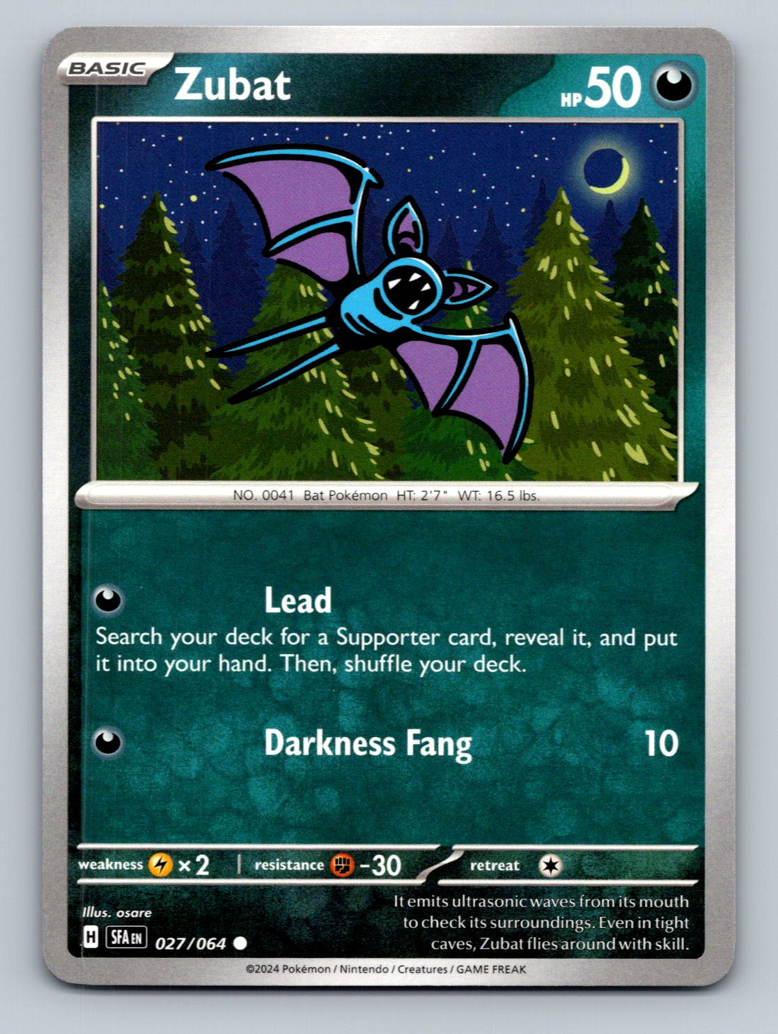 Zubat Common SV: Shrouded Fable #027/064 tcg Pokemon Card NM