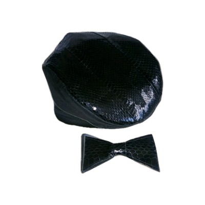 CAP -Python Skin And Black Leather  (Large)