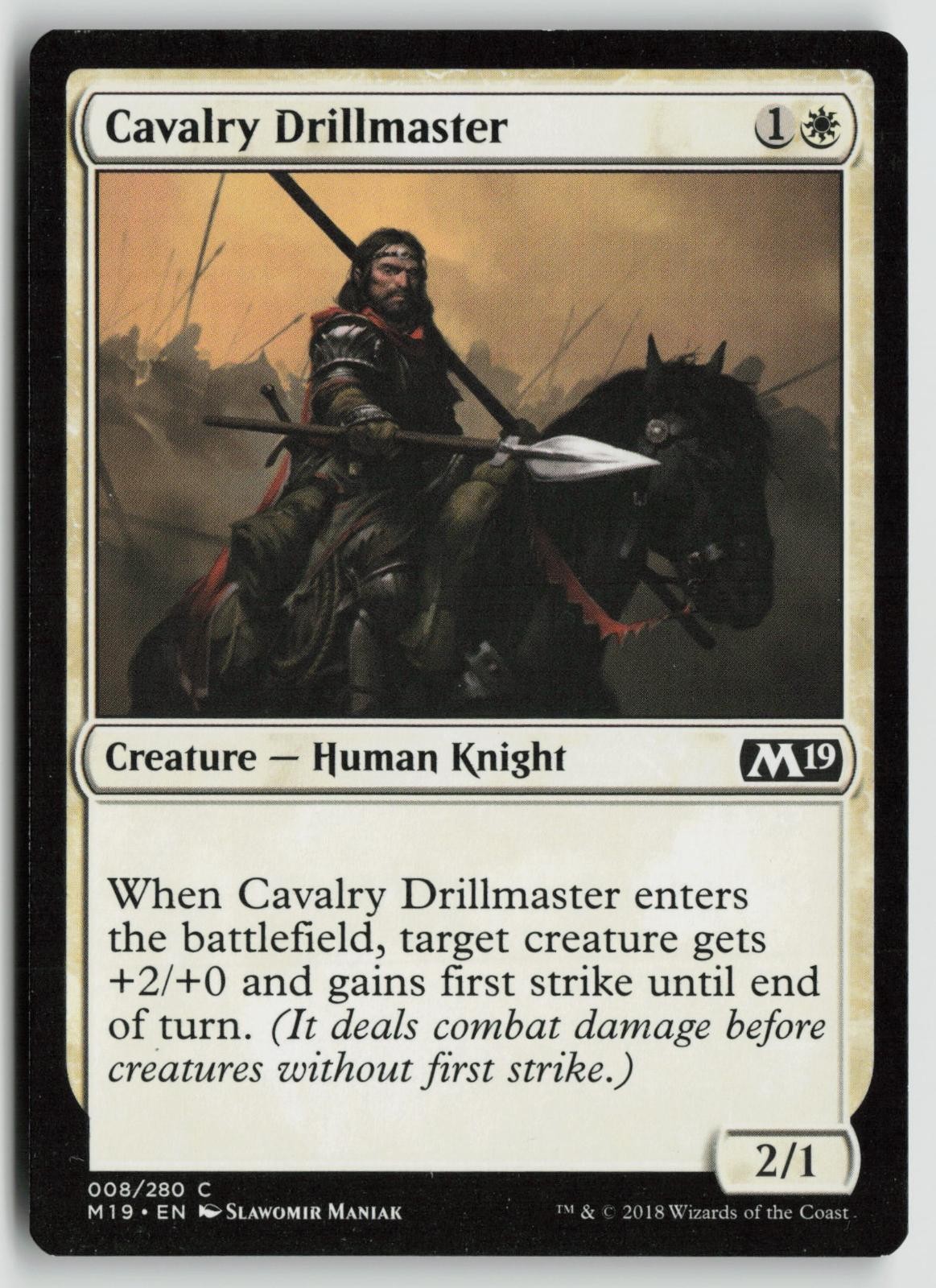 Cavalry Drillmaster Lightly Played 8 Core Set 2019 MTG
