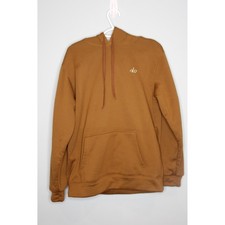 Alo Yoga Accolade Caramel Brown Fleece Pullover Hoodie Sweatshirt Medium