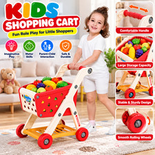 Kids Toy Shopping Cart Trolley Pretend Supermarket Role Play Plastic Toy