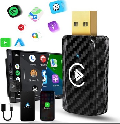 MSXTTLY Wireless CarPlay Adapter UK, Android Auto Wireless Adpater 2 IN 1, kabelgebunden