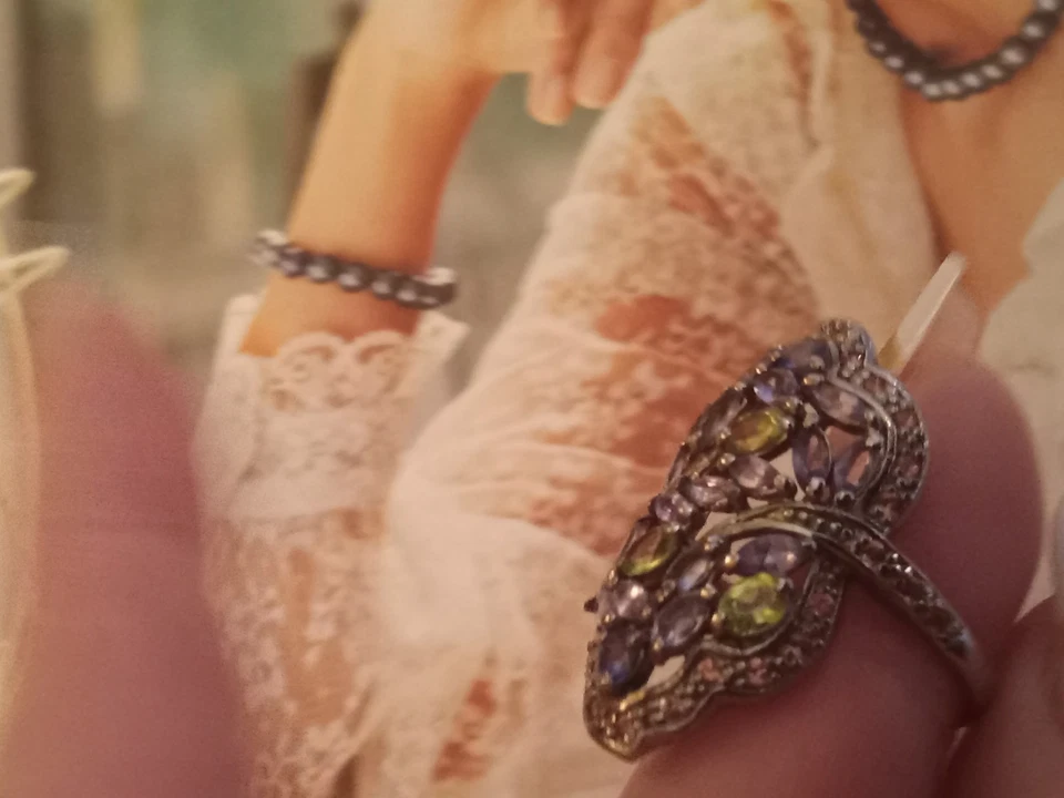 Multi Stone  Beautiful Sparkle Ring 925 Sterling Silver Size 7 - Image 3 of 4