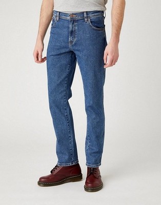 WRANGLER TEXAS SLIM Herrenjeans Stonewash Designer Jeans Herren Classic Denim