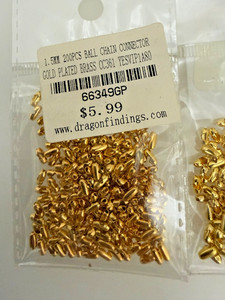 1,000 Pieces ~ Gold ~ 1.5mm Ball Chain Connectors Clasps