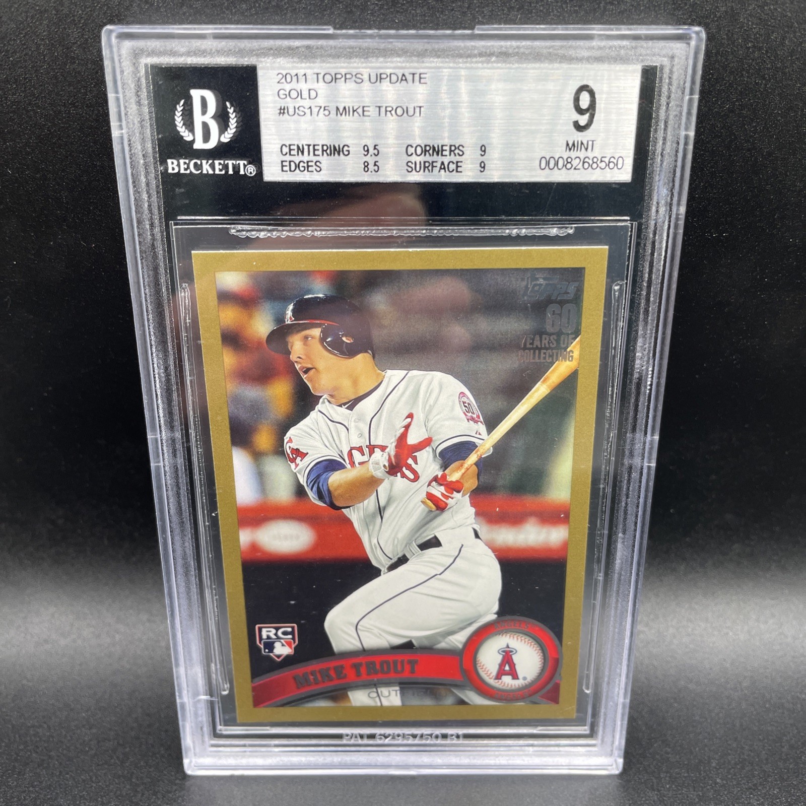2011 Topps Update Mike Trout Gold Rookie /2011 BGS 9 Mint Angels