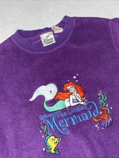 Vtg Disney Store Embroidered Ariel Little Mermaid Rare Sweatshirt Girls Small
