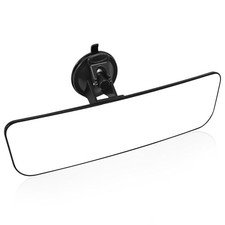 12'' Large Rear View Mirror with Suction Cup, Stick on Universal Frameless