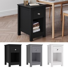 Small Side End Table Slim Wooden Sofa Nightstand Bedside Drawer Storage Cabinet