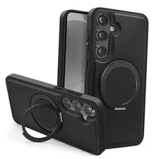 Leather Magnetic Case Fit for Samsung Galaxy S24 Plus/S24+ [Compatible with 