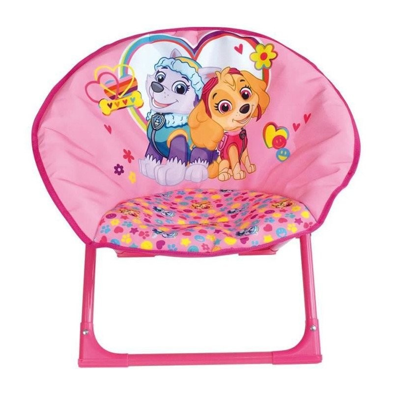 Siège lune pliable Stella Everest Pat'Patrouille fauteuil de relaxation rose pour fille