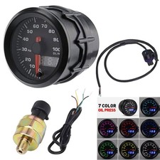 2" 52mm Digital & Pointer 7 Color LED 0-100 Psi Oil Pressure Gauge Meter +Sensor