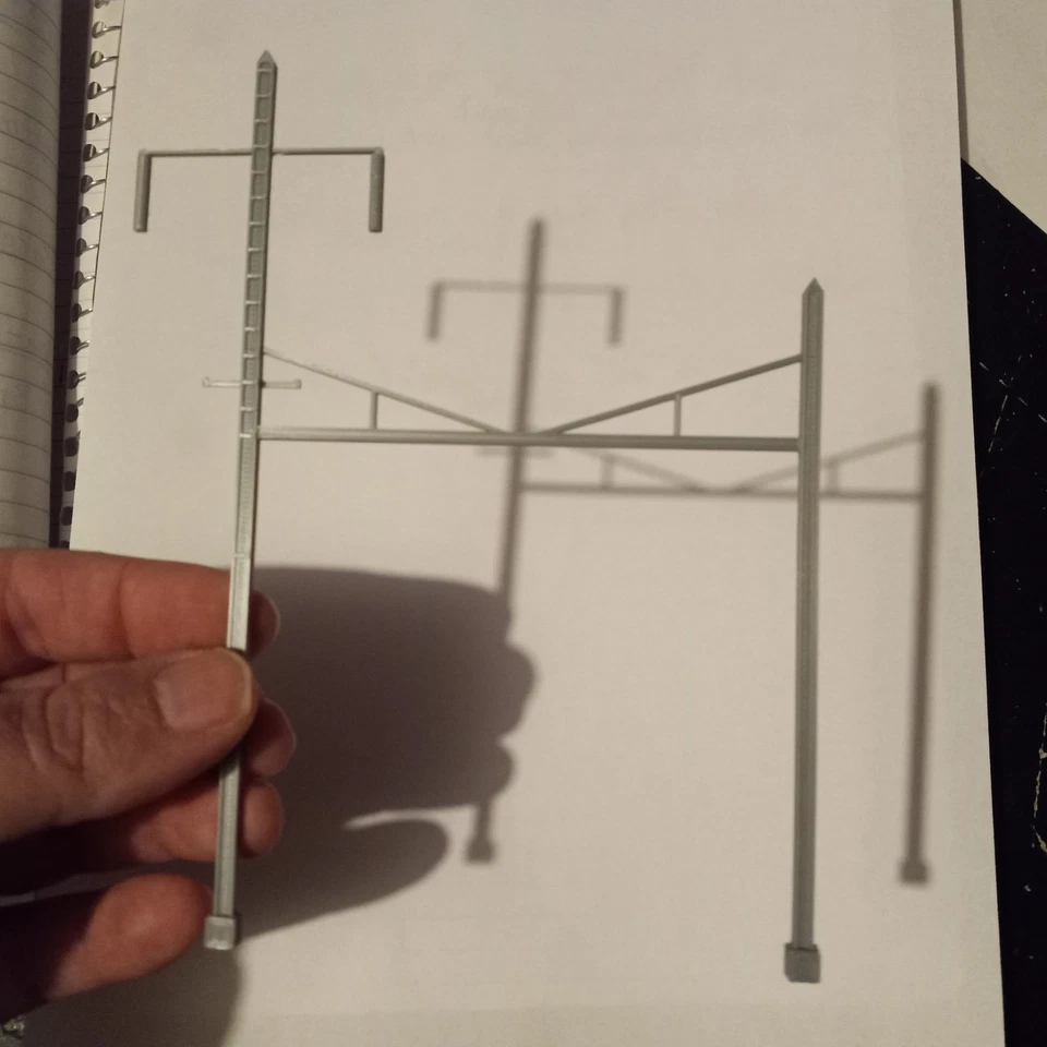 HO Scale 2 Lane version PRR Amboy Secondary Catenary Style Poles Larger(12 Pack) - Image 4 of 4