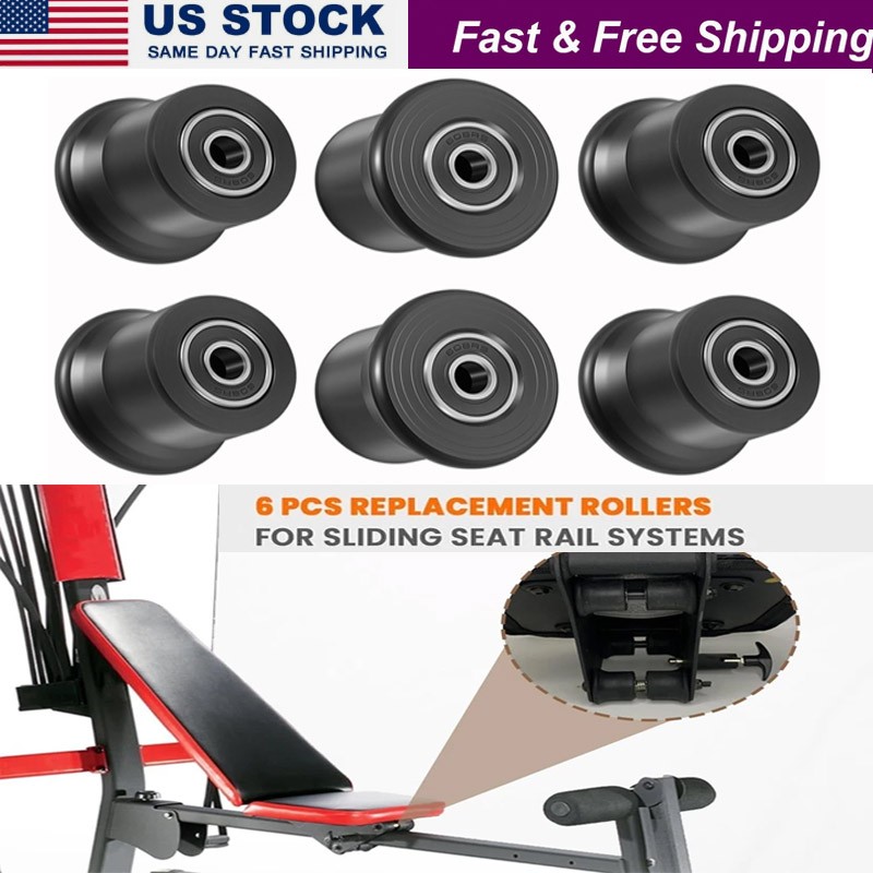 6-Pack Sliding Seat Bracket Roller for Bowflex Home Gym Fits Motivator2, Pr1000