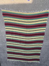 Rasta Colored Mexican Falsa Blanket, Has Small That Could Be Fixed. Used