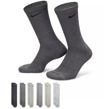 Nike Everyday Plus Dri-FIT Crew Socks Iron Grey Photon 6 Pairs Size Medium 6-8