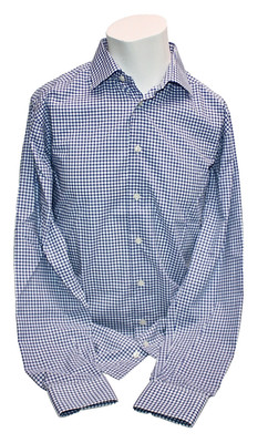 ETON SLIM HERRENHEMD MEN SHIRT BLAU KARIERT COTTON 41  16 M