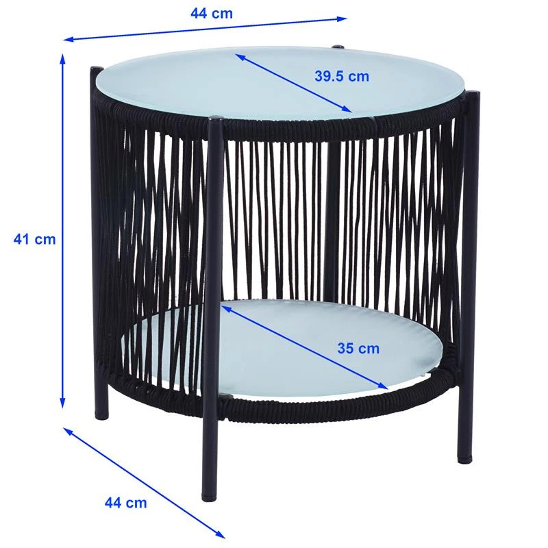 Bistro Set Balkonmöbel Sitzgruppe Outdoor Gartenset 2 Personen Rope Gartenset - Bild 3 von 4