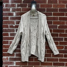 Chunky Cream Cable Knit Cardigan