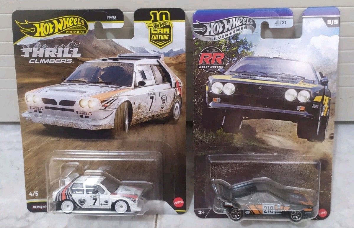 Lotto Hot Wheels Lancia Delta S4 Premium Thrill Climbers + 037 Rally Silver 1:64