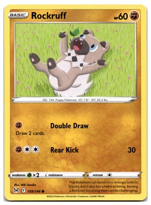 Pokemon TCG - Rockruff - SWSH11: Lost Origin - Lightly Played