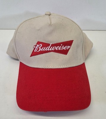 Budweiser Official Baseball Cap Unisex Beige Rot Bestickt Verstellbar Mütze