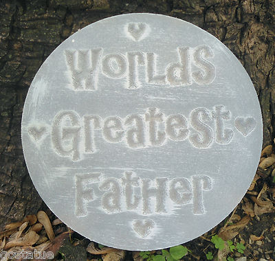 Worlds greatest father plaque mold plaster concrete cement dad mould 10  x 3/4 