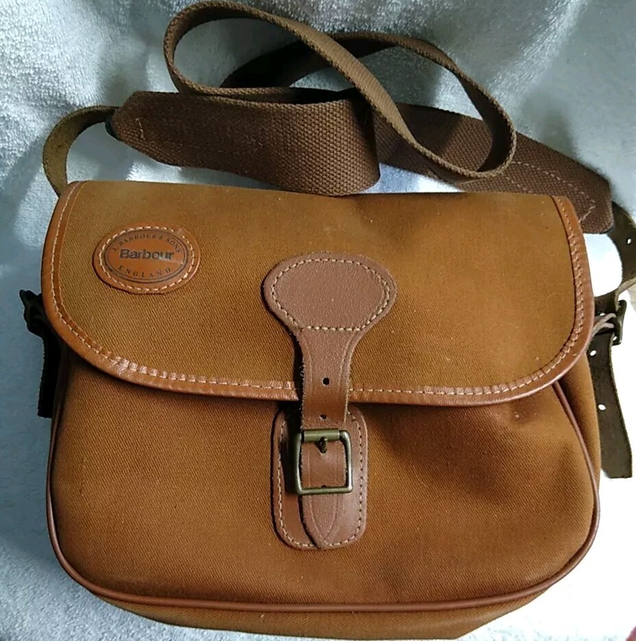BARBOUR SHOULDER BAG FISHING /Cartridge Tan Bag | eBay