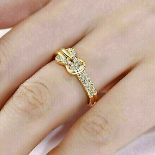 2 Ct Round Cut Lab-Created Diamond Engagement Band Ring 14K Yellow Gold Plated