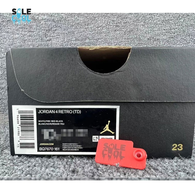 Nike Air Jordan IV AJ4 4 Retro Red Cement Kids TD Toddler Sneaker