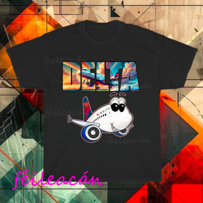 NEUF ! T-shirt manches longues logo Delta Air Lines drôle taille S à 5XL