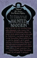 Haunted Mansion Notice Sign Calling All Spirits Disneyland oster