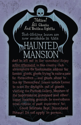 Disneyland Resort Haunted Mansion Sign Calling All Spirits Poster MATTE 13x19