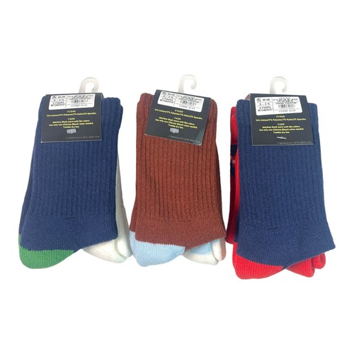 Art Class - Kids Stripe & Solid Crew Socks 2pk x3 (6 Pairs) - Medium 9 - 2 1/2 - Picture 2 of 6