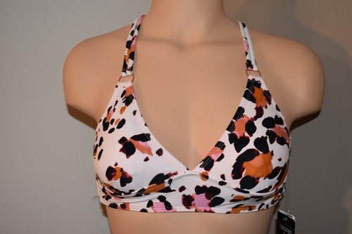 Hula Honey Swimsuit Bikini Top Bra Animal Print Criss-Cross Back HHWAB160Sz XS