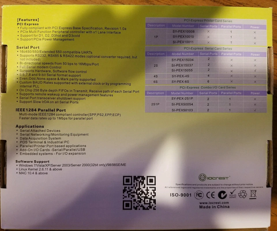 *NEW SYBA PCI-e 1.0 x1 Low Profile 2 Port DB9 Serial PCI-e 1.0 x1 Controler Card - Image 2 of 4